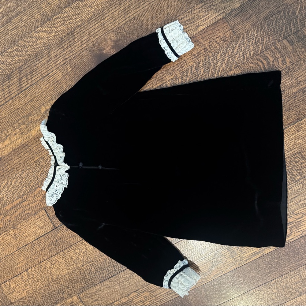 Doen Kids Eisley Dress Black Velvet Size 6T - Picture 3 of 4